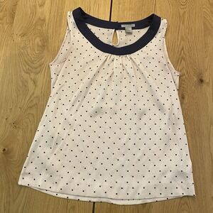 H&M Blouse Womens Pink Polka Dot Sleeveless Size 10 Shirt Barbie Pink Cute!